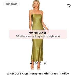 SNDYS x REVOLVE Angel Strapless Midi Dress in Olive